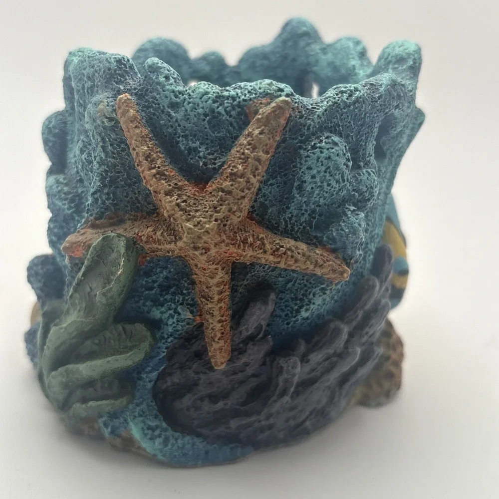 Vintage 1995 Figi Coral Reef‎ w/ Fish & Starfish, New Votive Candle
